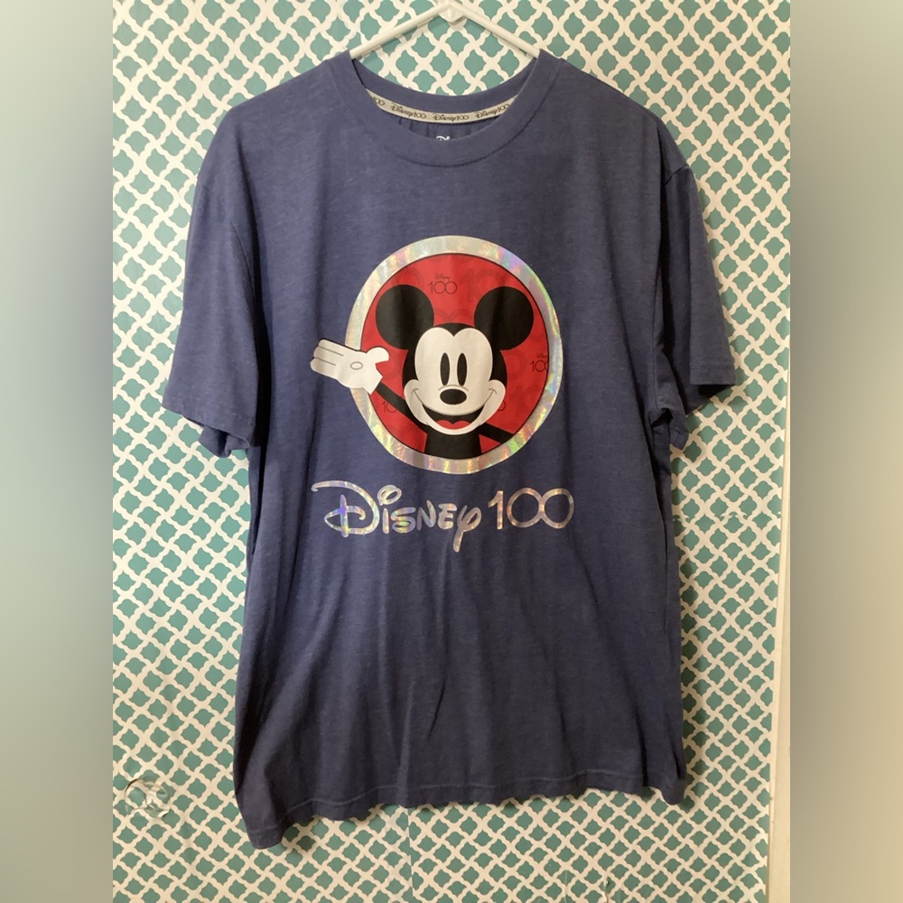 Disney 100 Mickey Mouse Blue T-Shirt Size Large